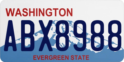 WA license plate ABX8988