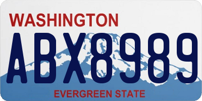 WA license plate ABX8989