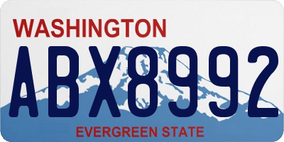 WA license plate ABX8992