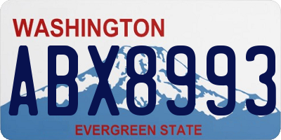 WA license plate ABX8993