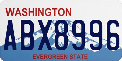 WA license plate ABX8996