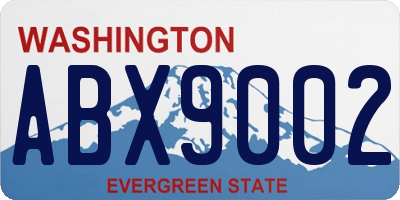 WA license plate ABX9002