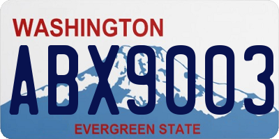 WA license plate ABX9003