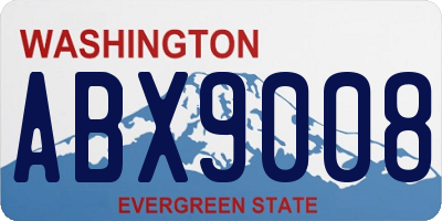 WA license plate ABX9008