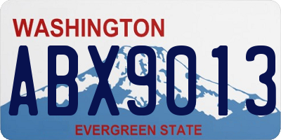 WA license plate ABX9013