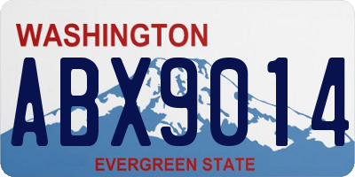 WA license plate ABX9014