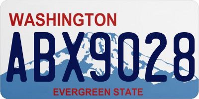 WA license plate ABX9028