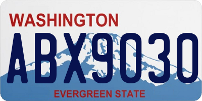WA license plate ABX9030