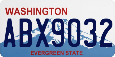 WA license plate ABX9032
