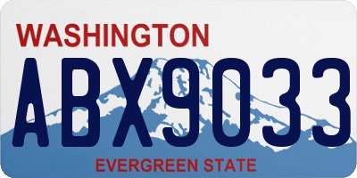 WA license plate ABX9033