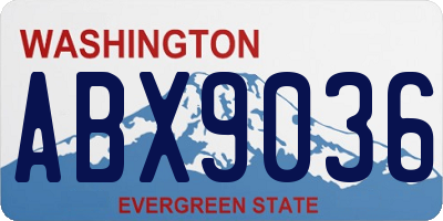 WA license plate ABX9036