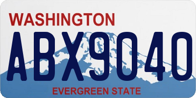 WA license plate ABX9040