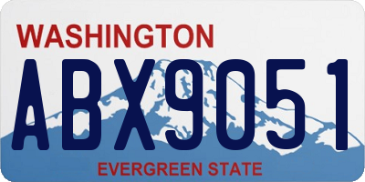 WA license plate ABX9051