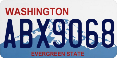 WA license plate ABX9068