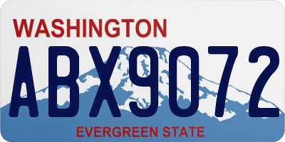 WA license plate ABX9072