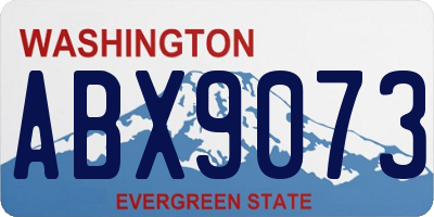 WA license plate ABX9073