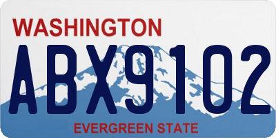 WA license plate ABX9102