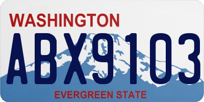 WA license plate ABX9103