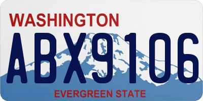 WA license plate ABX9106
