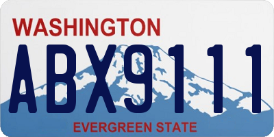 WA license plate ABX9111