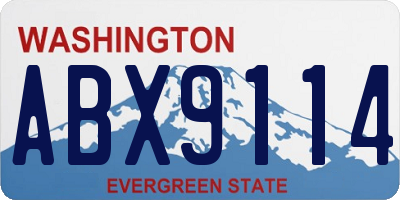 WA license plate ABX9114