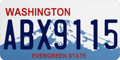 WA license plate ABX9115