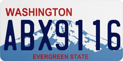WA license plate ABX9116