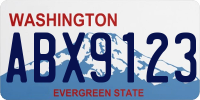 WA license plate ABX9123