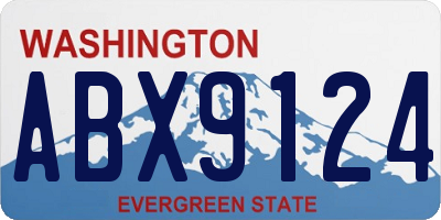 WA license plate ABX9124