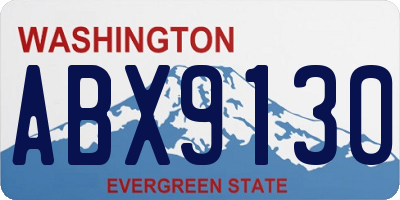 WA license plate ABX9130