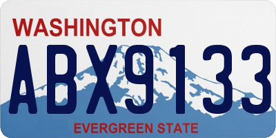 WA license plate ABX9133