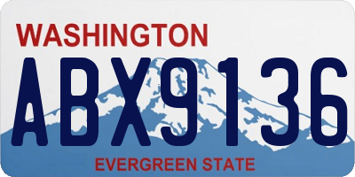 WA license plate ABX9136