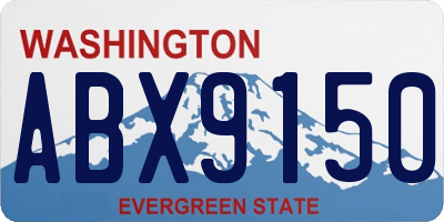 WA license plate ABX9150