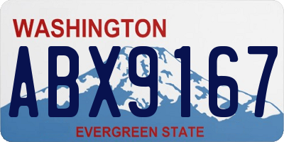 WA license plate ABX9167