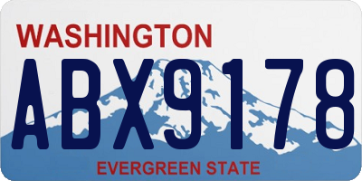 WA license plate ABX9178