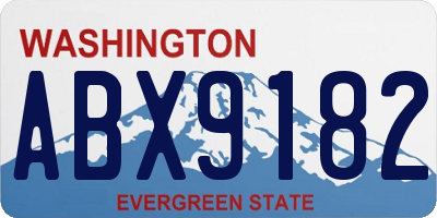WA license plate ABX9182