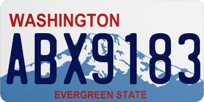 WA license plate ABX9183