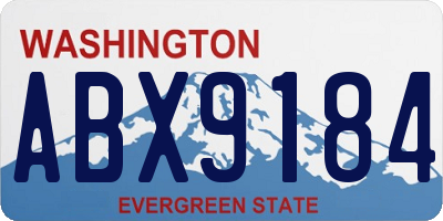 WA license plate ABX9184