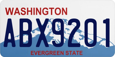 WA license plate ABX9201