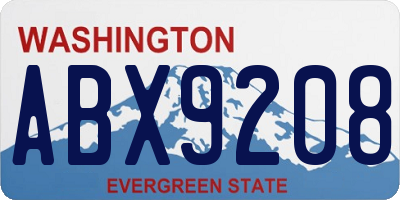 WA license plate ABX9208