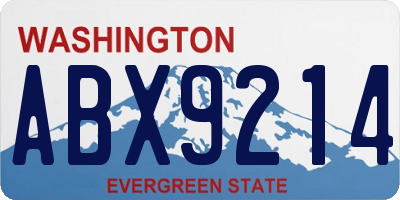 WA license plate ABX9214