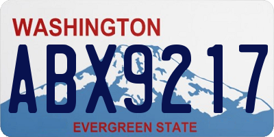WA license plate ABX9217