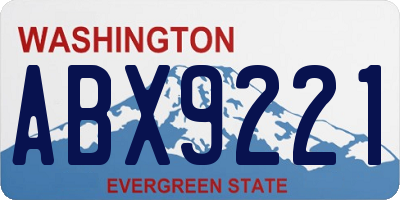 WA license plate ABX9221