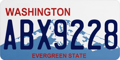 WA license plate ABX9228