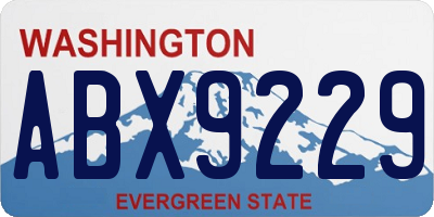 WA license plate ABX9229