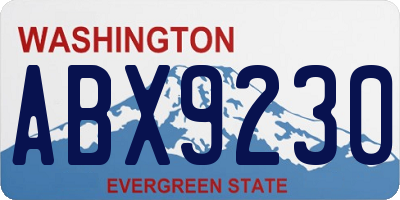 WA license plate ABX9230