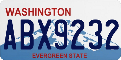 WA license plate ABX9232