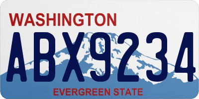 WA license plate ABX9234