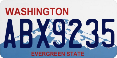 WA license plate ABX9235
