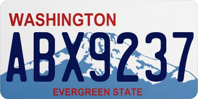 WA license plate ABX9237
